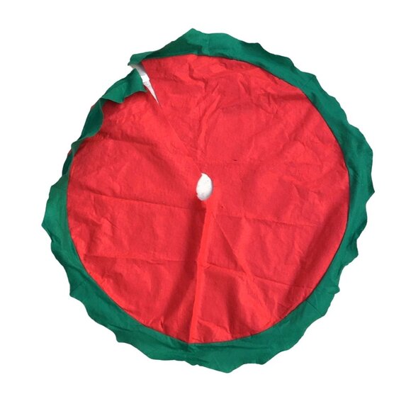 ROUND RED/GREEN CHRISTMAS TREE SKIRT DECORATION - Picture 2 of 4